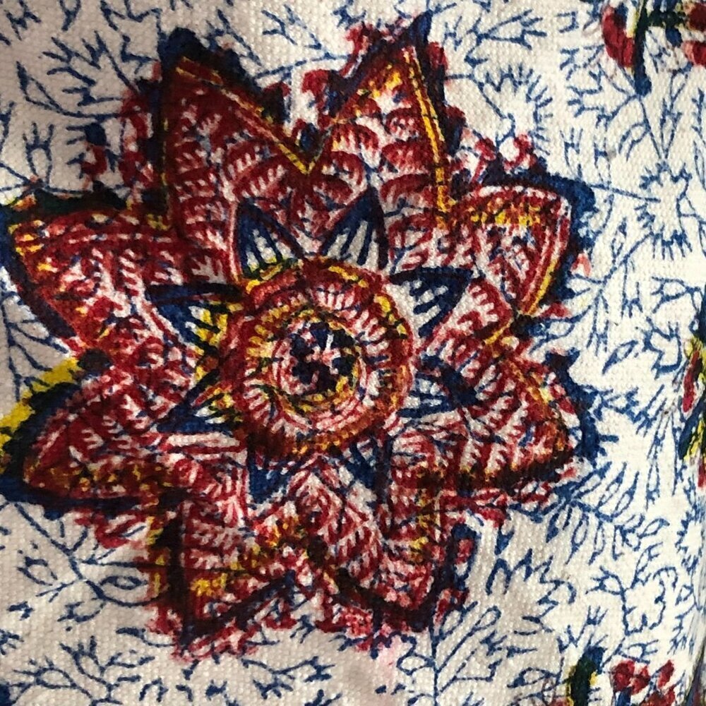 Isfahan Gholamreza Rezvani Wrap Scarf Ivory & Red Floral Jacquard Paisley NEW - Picture 5 of 7